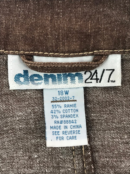 【現状渡し品】【メンズ】 DENIM 24 デニム 24 7 COTTON JACKET コットン ジャケット アウター 146-260917-rt-37-tagh サイズ：18W カラー：ブラウン 万代Net店