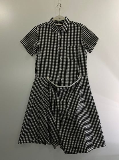 【中古品】【レディース】 TRICOT COMME DES GARCONS トリココムデギャルソン 98年春夏モデル ポリコットンギンガムチェック ワンピース トップス 168-260605-jt-01-min サイズ：サイズ不明 カラー：ホワイト/ブラック 万代Net店