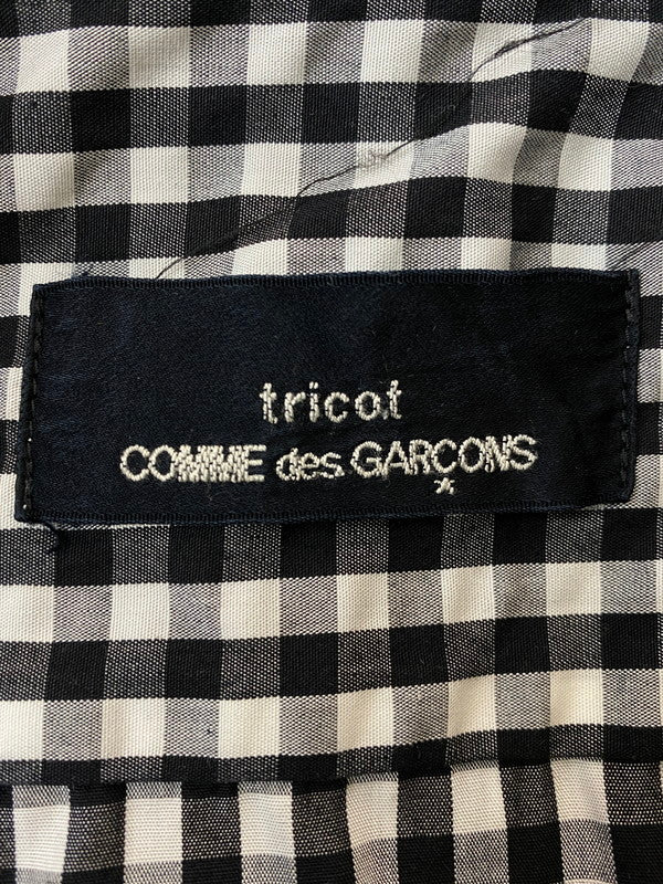 【中古品】【レディース】 TRICOT COMME DES GARCONS トリココムデギャルソン 98年春夏モデル ポリコットンギンガムチェック ワンピース トップス 168-260605-jt-01-min サイズ：サイズ不明 カラー：ホワイト/ブラック 万代Net店
