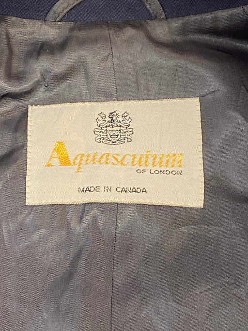 【現状渡し品】【レディース】 Aquascutum アクアスキュータム カナダ製 70-80S TRENCH COAT トレンチコート アウター 169-250103-me-10-min カラー：ネイビー 紺 万代Net店