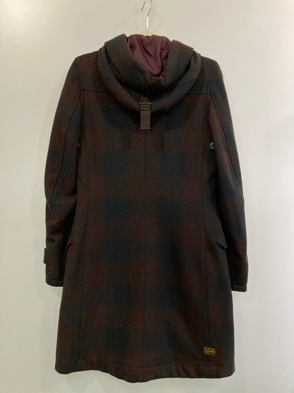 【中古品】【レディース】  G-STAR RAWジースターロゥ WOOL PARKA WMNS ウール パーカー コート アウター 169-241121-cn-10-min サイズ：S カラー：ダークブラウン/ブラック/チェック柄 万代Net店