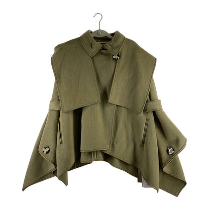 【中古美品】【レディース】 SNIDEL × YUKO ARAKI × SWEET 21AW PONCHO COAT スナイデル 新木優子 スウィート 別注 コラボ ポンチョコート アウター 169-221022-kk-26-min カラー：PISTACIO 万代Net店