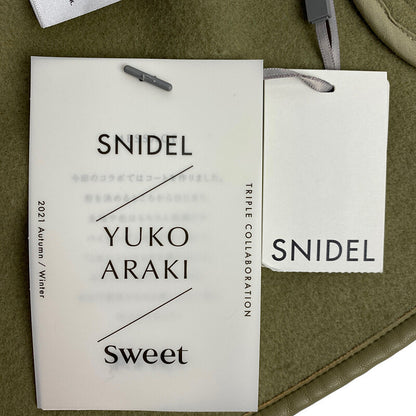 【中古美品】【レディース】 SNIDEL × YUKO ARAKI × SWEET 21AW PONCHO COAT スナイデル 新木優子 スウィート 別注 コラボ ポンチョコート アウター 169-221022-kk-26-min カラー：PISTACIO 万代Net店