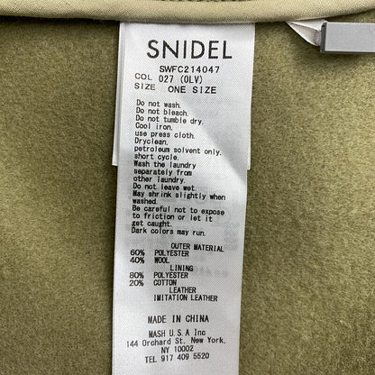 【中古美品】【レディース】 SNIDEL × YUKO ARAKI × SWEET 21AW PONCHO COAT スナイデル 新木優子 スウィート 別注 コラボ ポンチョコート アウター 169-221022-kk-26-min カラー：PISTACIO 万代Net店