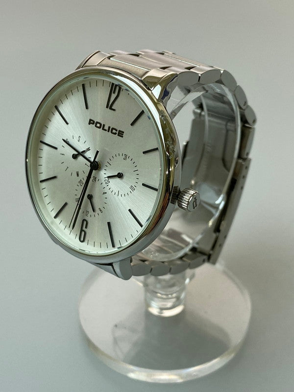 【中古品】【メンズ】 POLICE ポリス 15301J クロノグラフ アナログ クオーツ腕時計 198-260222-kk-42-min カラー：シルバー 万代Net店