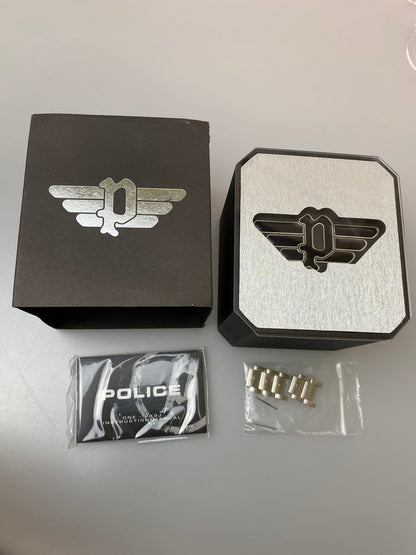 【中古品】【メンズ】 POLICE ポリス 15301J クロノグラフ アナログ クオーツ腕時計 198-260222-kk-42-min カラー：シルバー 万代Net店