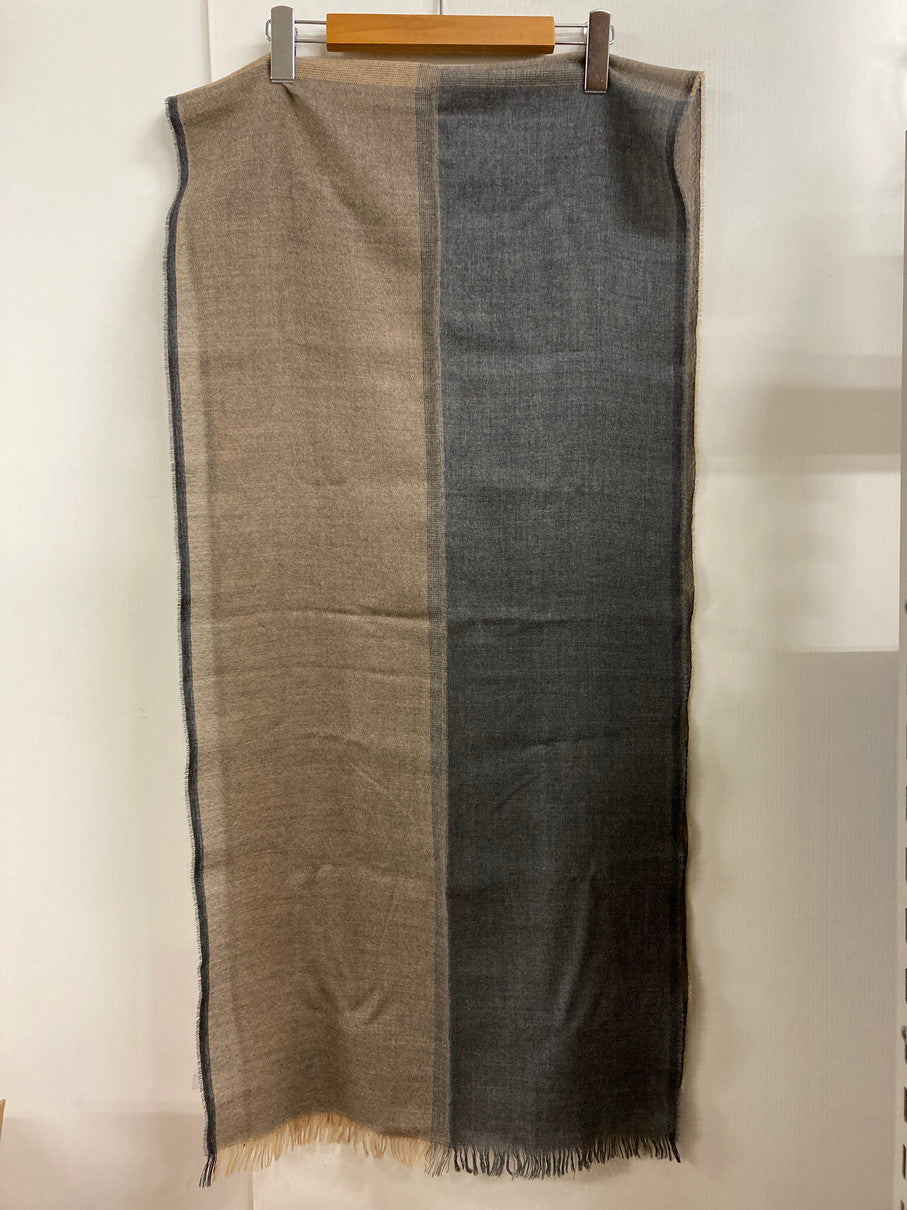 【中古品】【メンズ】 JOHNSTONS OF ELGIN ジョンストンズオブエルガン ウールストール マフラー 187-250702-cn-7-min カラー：ライトブラウン/ダークグレイ系 万代Net店