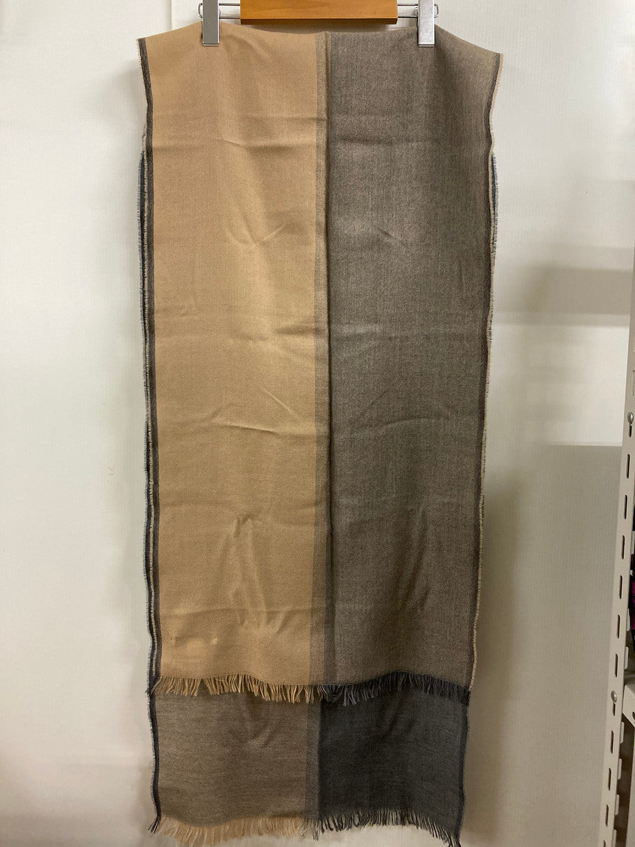 【中古品】【メンズ】 JOHNSTONS OF ELGIN ジョンストンズオブエルガン ウールストール マフラー 187-250702-cn-7-min カラー：ライトブラウン/ダークグレイ系 万代Net店