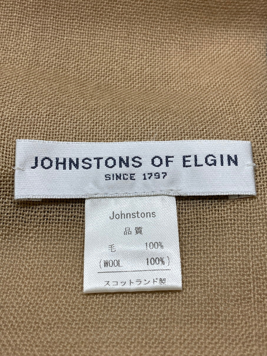 【中古品】【メンズ】 JOHNSTONS OF ELGIN ジョンストンズオブエルガン ウールストール マフラー 187-250702-cn-7-min カラー：ライトブラウン/ダークグレイ系 万代Net店