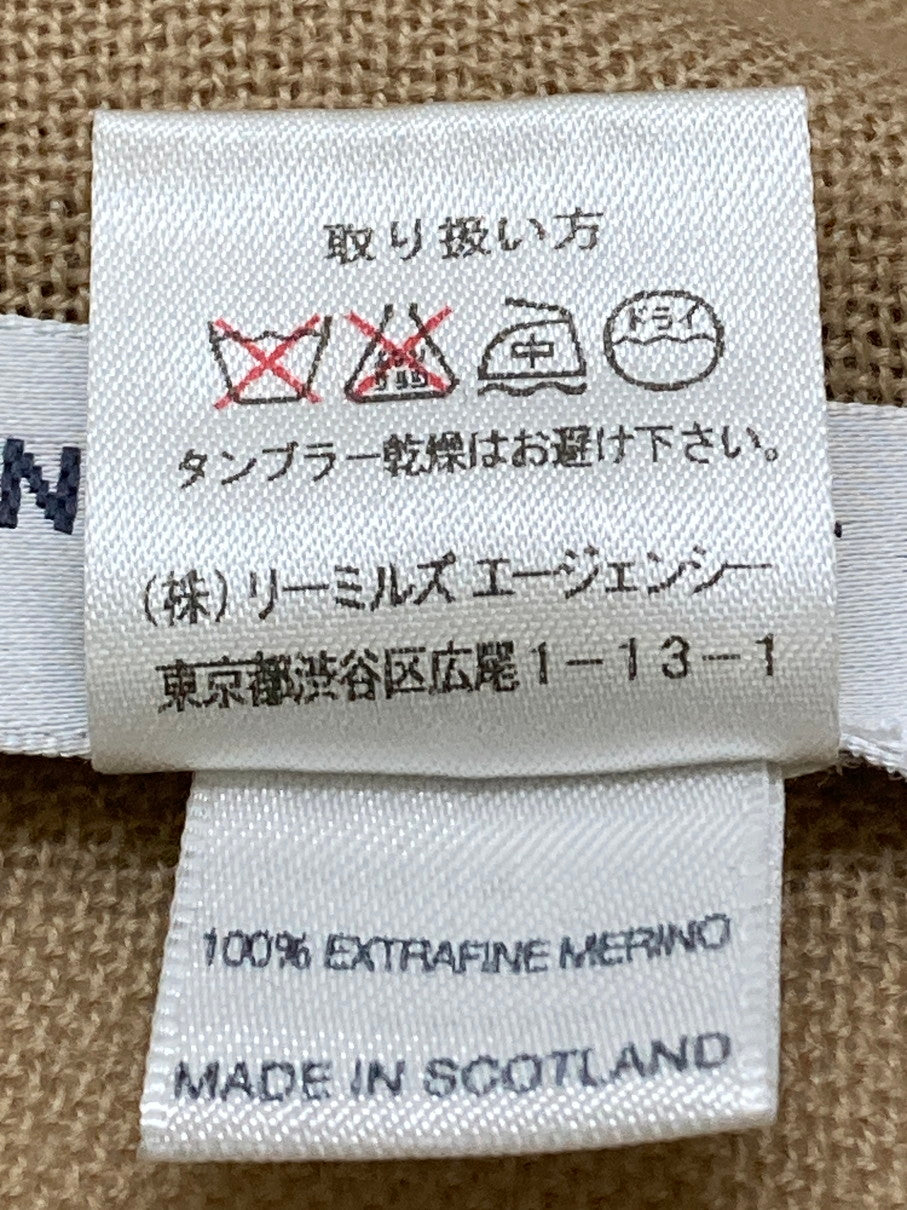 【中古品】【メンズ】 JOHNSTONS OF ELGIN ジョンストンズオブエルガン ウールストール マフラー 187-250702-cn-7-min カラー：ライトブラウン/ダークグレイ系 万代Net店