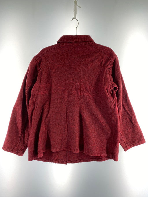 【現状渡し品】【レディース】 USED メタル釦カバーオールフランネルシャツ 長袖シャツ トップス 170-250103-me-14-min カラー：レッド 万代Net店