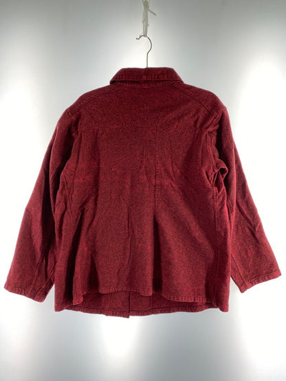 【現状渡し品】【レディース】 USED メタル釦カバーオールフランネルシャツ 長袖シャツ トップス 170-250103-me-14-min カラー：レッド 万代Net店