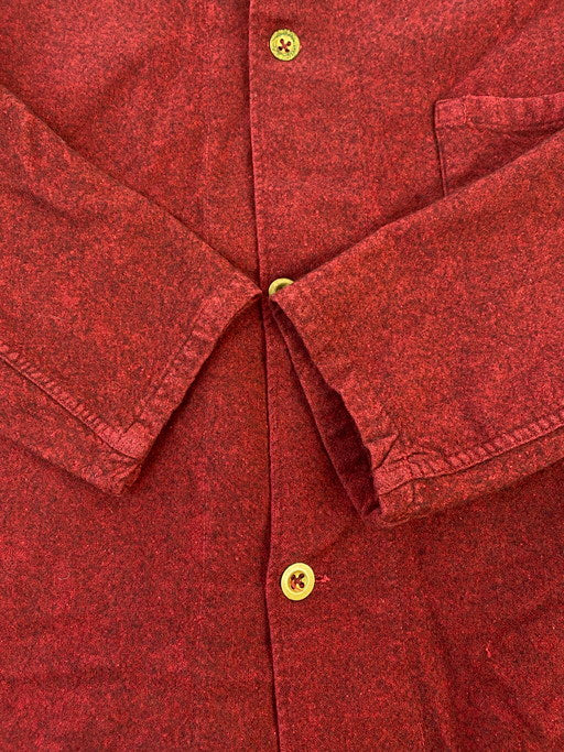 【現状渡し品】【レディース】 USED メタル釦カバーオールフランネルシャツ 長袖シャツ トップス 170-250103-me-14-min カラー：レッド 万代Net店