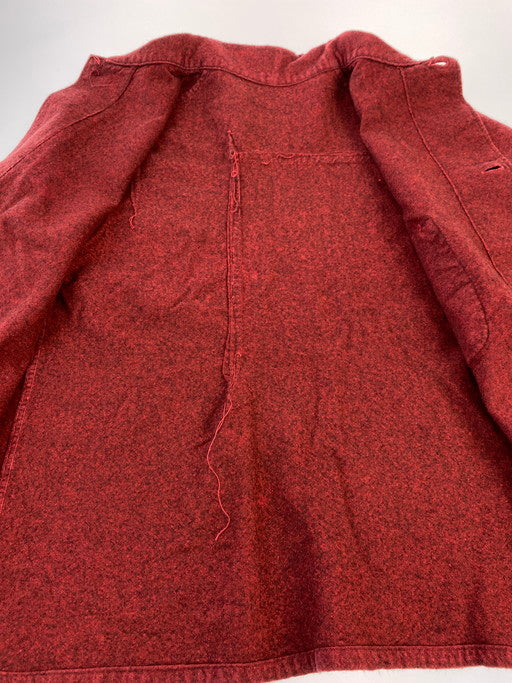 【現状渡し品】【レディース】 USED メタル釦カバーオールフランネルシャツ 長袖シャツ トップス 170-250103-me-14-min カラー：レッド 万代Net店