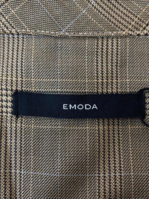 【中古美品】【レディース】 EMODA エモダ 041940130001 2019MODEL テーラードジャケット 169-241122-ks-09-min サイズ：F カラー：ブラウン系/チェック柄 万代Net店