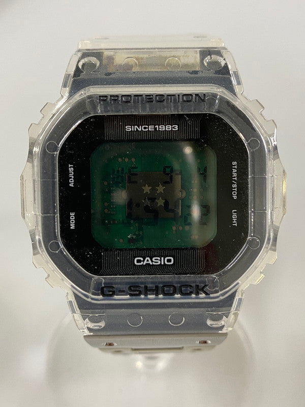 【中古品】【メンズ】 CASIO カシオ G-SHOCK 40TH ANNIVERSARY CLEAR REMIX DWE-5640RX-7JR ジーショック 40周年 クリアリミックス デジタル クォーツ腕時計 196-240904-yn-10-min カラー：クリア/ゴールド/シルバー 万代Net店