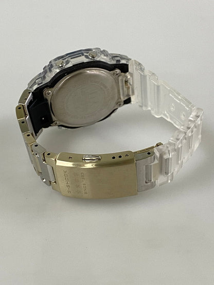 【中古品】【メンズ】 CASIO カシオ G-SHOCK 40TH ANNIVERSARY CLEAR REMIX DWE-5640RX-7JR ジーショック 40周年 クリアリミックス デジタル クォーツ腕時計 196-240904-yn-10-min カラー：クリア/ゴールド/シルバー 万代Net店