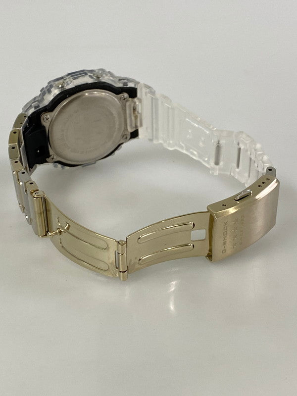 【中古品】【メンズ】 CASIO カシオ G-SHOCK 40TH ANNIVERSARY CLEAR REMIX DWE-5640RX-7JR ジーショック 40周年 クリアリミックス デジタル クォーツ腕時計 196-240904-yn-10-min カラー：クリア/ゴールド/シルバー 万代Net店