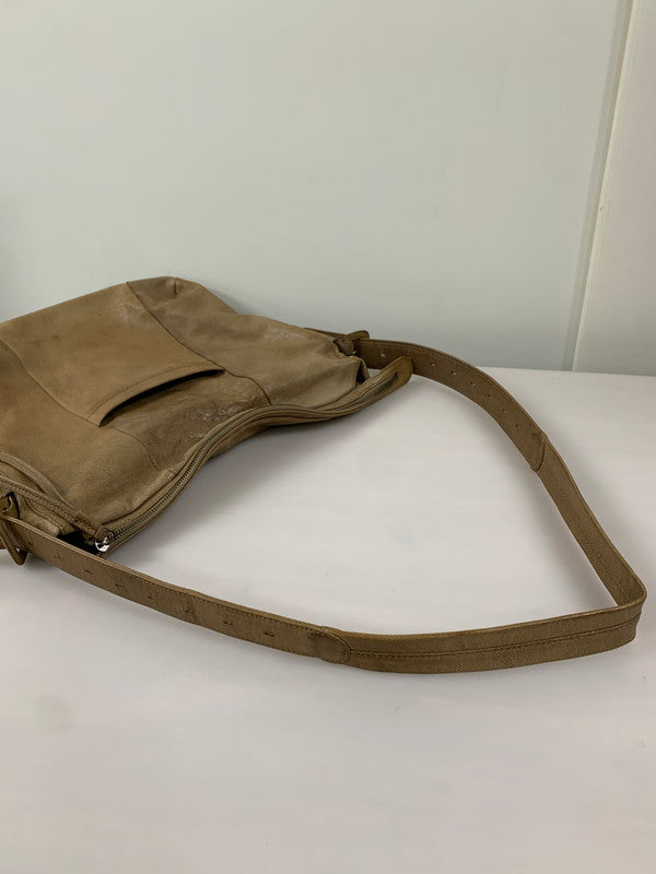 【中古品】【メンズ/レディース】 genten ゲンテン レザーショルダーバッグ 鞄 188-250111-AS-3-min カラー：ブラウン系 万代Net店