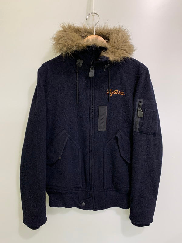 【現状渡し品】【メンズ】 HYSTERIC GLAMOUR ヒステリックグラマー 0214AB02 N-2B WOOL ウールジャケット アウター 140-251122-AS-11-min サイズ：M カラー：ネイビー 万代Net店