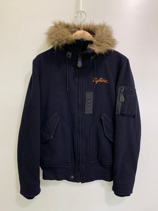 【現状渡し品】【メンズ】 HYSTERIC GLAMOUR ヒステリックグラマー 0214AB02 N-2B WOOL ウールジャケット アウター 140-251122-AS-11-min サイズ：M カラー：ネイビー 万代Net店