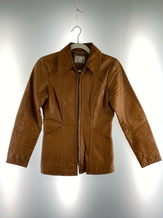 【現状渡し品】【レディース】 NATURAL COMFORT SINGLE LEATHER JACKET ナチュラルコンフォート シングルレザージャケット アウター 169-260509-yn-05-min サイズ：9 カラー：ブラウン系 万代Net店