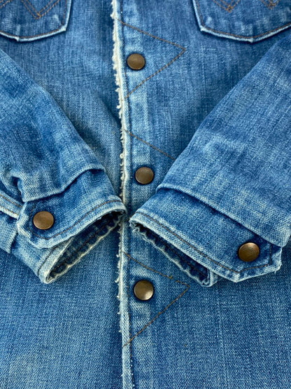 【現状渡し品】【レディース】 Wrangler ラングラー USA製 70-80S NO-FAULT BOA LINER DENIM TRUCKER JACKET ボア デニム トラッカージャケット アウター 169-250103-me-07-min カラー：インディゴ 万代Net店