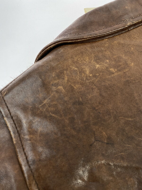 【中古品】【レディース】 LEATHER JACKET 1811402401 18年モデル ダブルライダースレザージャケット アウター 169-260509-yn-04-min サイズ：120 カラー：ブラウン 万代Net店