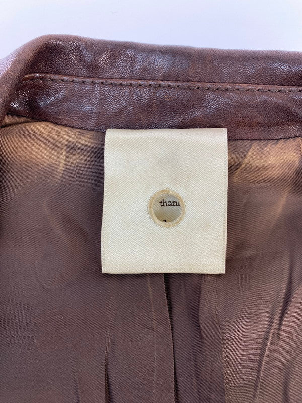 【中古品】【レディース】 LEATHER JACKET 1811402401 18年モデル ダブルライダースレザージャケット アウター 169-260509-yn-04-min サイズ：120 カラー：ブラウン 万代Net店