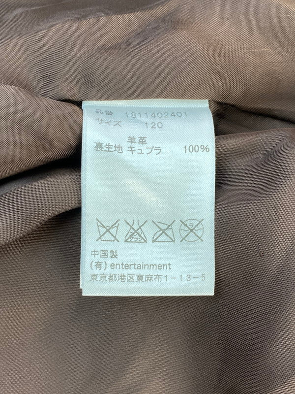 【中古品】【レディース】 LEATHER JACKET 1811402401 18年モデル ダブルライダースレザージャケット アウター 169-260509-yn-04-min サイズ：120 カラー：ブラウン 万代Net店