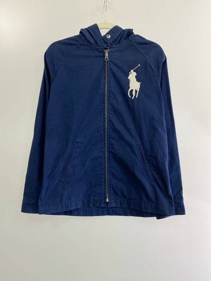 【中古品】【レディース】 Polo by Ralph Lauren ポロバイラルフローレン 紺タグ 90S JACKET ビッグポニー刺繍ジップフーディージャケット アウター 170-240725-ks-12-min サイズ：L カラー：ネイビー 万代Net店