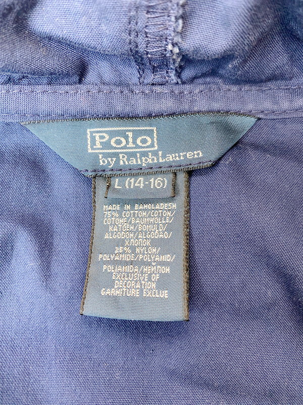 【中古品】【レディース】 Polo by Ralph Lauren ポロバイラルフローレン 紺タグ 90S JACKET ビッグポニー刺繍ジップフーディージャケット アウター 170-240725-ks-12-min サイズ：L カラー：ネイビー 万代Net店