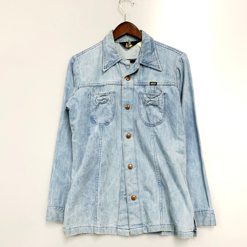 【中古品】【メンズ】  MAVERICK マーベリック 70S DENIM SHIRT USA製 70年代 デニムシャツ トップス 長袖 146-240812-ma-02-izu サイズ：サイズ不明 カラー：ライトインディゴ 万代Net店