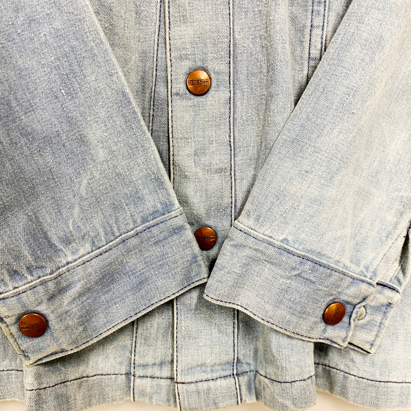 【中古品】【メンズ】  MAVERICK マーベリック 70S DENIM SHIRT USA製 70年代 デニムシャツ トップス 長袖 146-240812-ma-02-izu サイズ：サイズ不明 カラー：ライトインディゴ 万代Net店