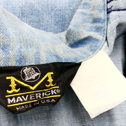 【中古品】【メンズ】  MAVERICK マーベリック 70S DENIM SHIRT USA製 70年代 デニムシャツ トップス 長袖 146-240812-ma-02-izu サイズ：サイズ不明 カラー：ライトインディゴ 万代Net店