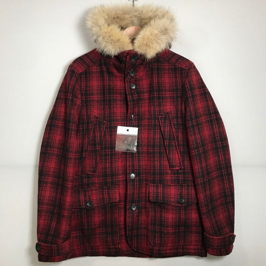 【中古品】【メンズ】 WOOLRICH ウールリッチ WOCPS1520 JOHN RICH&BROS HERITAGE FIELD PARK チェック ジャケット コート アウター 古着 144-250516-mh-03-fuz サイズ：M カラー：レッド 万代Net店