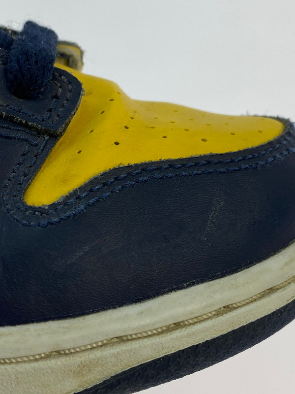 【中古品】【キッズ】 NIKE ナイキ DUNK LOW (PS) MICHIGAN CW1588-700 PSダンク ロー ミシガン (キッズ) 子供用スニーカー 靴 ローカット 173-241124-em-08-min サイズ：21.5cm カラー：イエロー/ネイビー 万代Net店