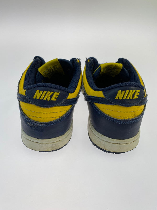 【中古品】【キッズ】 NIKE ナイキ DUNK LOW (PS) MICHIGAN CW1588-700 PSダンク ロー ミシガン (キッズ) 子供用スニーカー 靴 ローカット 173-241124-em-08-min サイズ：21.5cm カラー：イエロー/ネイビー 万代Net店