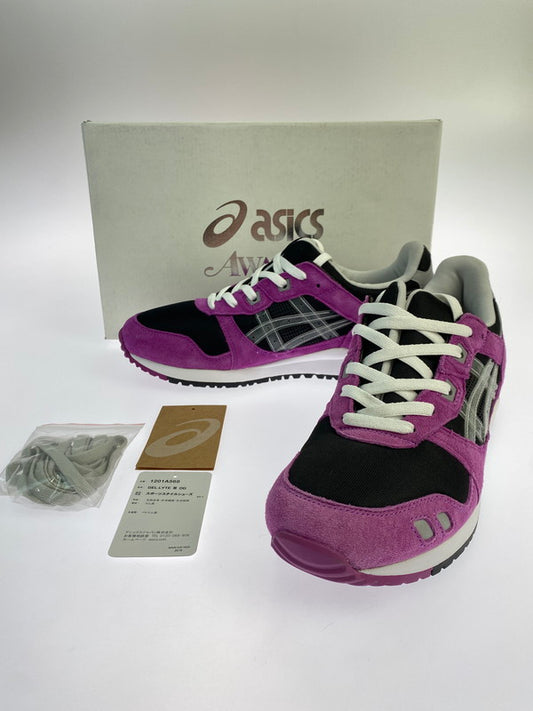 【中古美品】【メンズ/レディース】 asics アシックス × AWAKE NY アウェイクニューヨーク GEL-LYTE lll OG MAGENTA 1201A568-001 ゲルライト3 スニーカー メンズ 靴 シューズ 162-250728-em-28-min サイズ：28cm カラー：ブラック/パープル 万代Net店