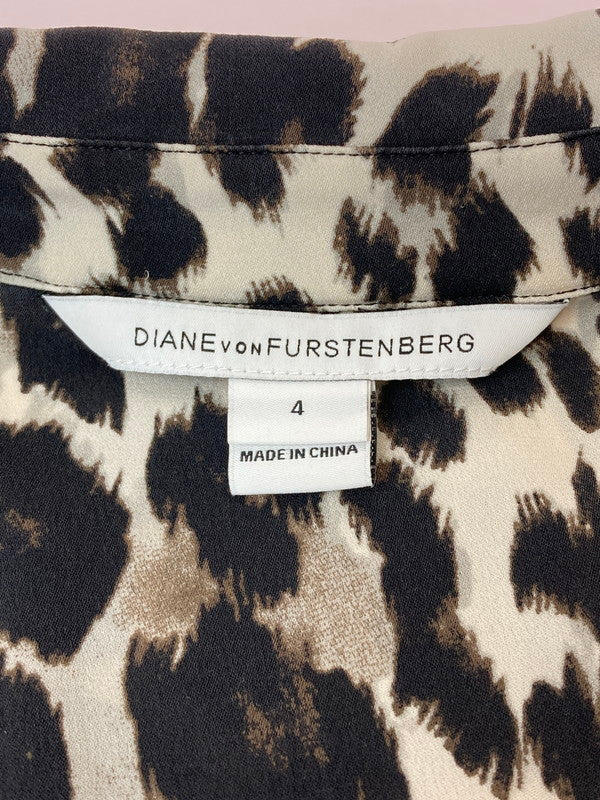 【中古品】【レディース】  DIANEVONFURSTENBERG ダイアンフォンファステンバーグ レオパード柄シルク混 ワンピース 170-241122-yn-02-min サイズ：4 カラー：レオパード 万代Net店