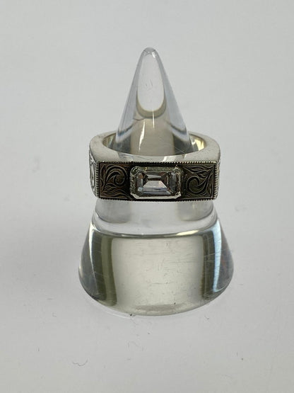 【中古品】【メンズ】  ANTIDOTE BUYERS CLUB ENGRAVED OCTAGON CUTSTONE RING RX-718 アンチドート バイヤーズ クラブ リング 指輪 192-240305-yn-05-min サイズ：日本サイズ実寸：約10号 カラー：シルバー 万代Net店