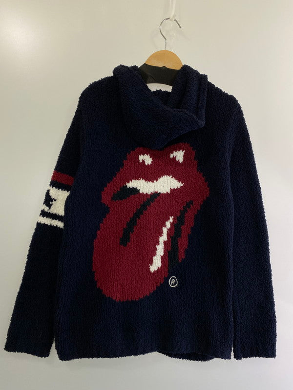 【中古品】【メンズ】  THE ROLLING STONES BY MARBLES MJK-A17RS01 PILE HOODED JACKET ローリングストーンズ×マーブルズ フードジャケット アウター 140-240229-ks-03-min サイズ：XS カラー：ブラック 万代Net店