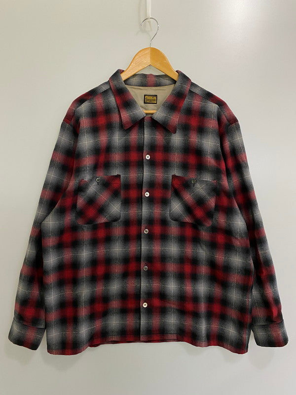 【中古品】【メンズ】 TENDERLOIN テンダーロイン 08AW T-WOOL SHT RED ウールシャツ 長袖シャツ トップス 142-240228-yn-11-min サイズ：XL カラー：レッド 万代Net店