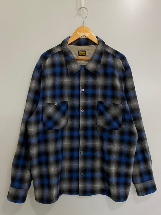 【中古品】【メンズ】 TENDERLOIN テンダーロイン 08AW T-WOOL SHT BLUE ウールシャツ 長袖シャツ トップス 142-240228-yn-12-min サイズ：XL カラー：ブルー 万代Net店