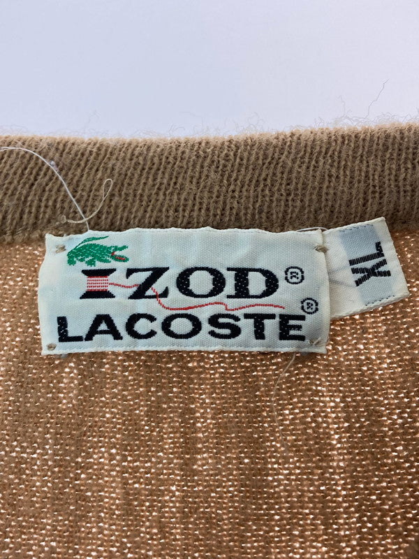 【中古品】【メンズ】 LACOSTE ラコステ IZOD LACOSTE V NECK SWEATER Vネックニットセーター トップス 146-240307-yn-08-min サイズ：XL カラー：ブラウン系 万代Net店