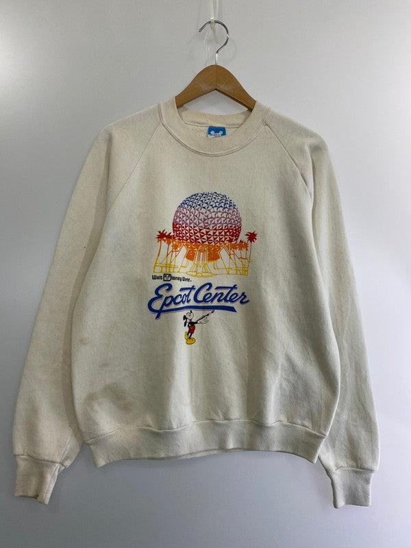 【中古品】【メンズ】  WALT DISNEY WORLD EPCOT CENTER SWEATSHIRT ウォルトディズニーワールド スウェットシャツ トレーナー トップス 146-240304-yn-12-min サイズ：L カラー：ホワイト 万代Net店