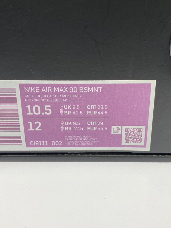 【現状渡し品】【メンズ】 NIKE ナイキ CI9111-002 AIR MAX 90 THE BASEMENT SNEAKERS スニーカー シューズ 靴 160-240307-ks-14-min サイズ：28.5cm カラー：GREY FOG/CLEAR-LT SMOKE GREY 万代Net店