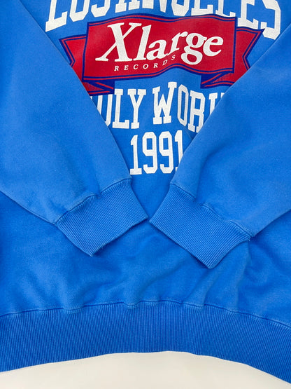 【中古品】【メンズ】 XLARGE エクストララージ RECORDS CREWNECK SWEATSHIRT 101231012003 レコーズ クルーネックスウェットシャツ トップス トレーナー 150-260830-kk-12-hon サイズ：L カラー：ブルー 万代Net店