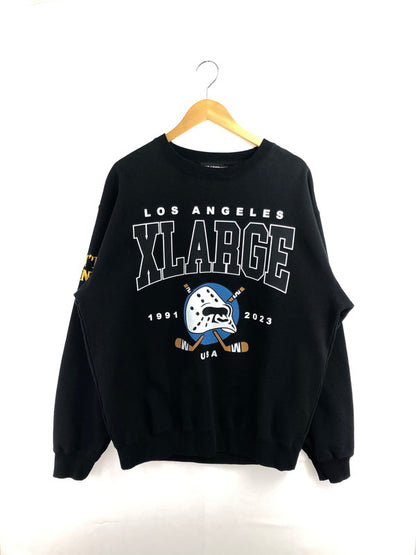 【中古品】【メンズ】 XLARGE エクストララージ HOCKEY CREWNECK SWEAT 101231012004 ホッケー クルーネック スウェット トレーナー 150-260516-na-18-tagh サイズ：L カラー：ブラック 万代Net店