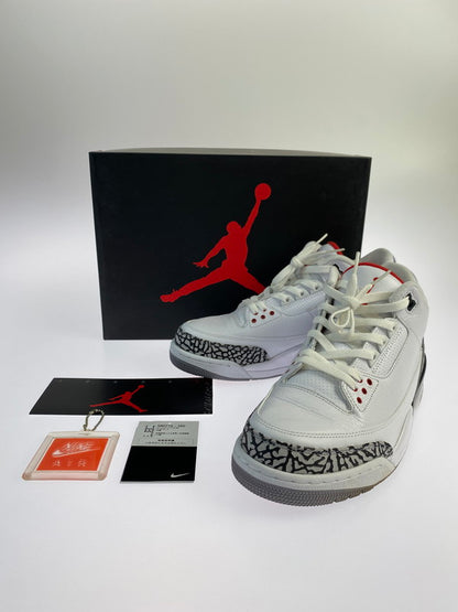 【中古品】【メンズ】 NIKE ナイキ 580775-160 AIR JORDAN 3 RETRO 88 160-240307-ks-08-min サイズ：27cm カラー：WHITE/FIRE RED‐CMNT GREY‐BLACK 万代Net店